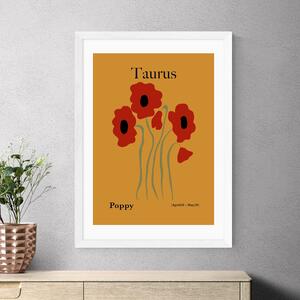 East End Prints Taurus by Miho Art Studio Orange