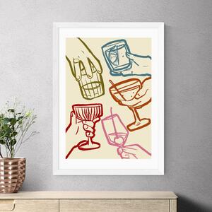 East End Prints Cheers Glasses by SimplyExtraJordanary MultiColoured