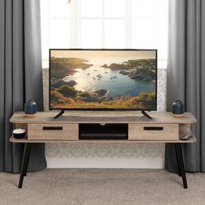 Saxton 2 Drawer TV Stand for TVs up to 70 Mid Oak (Brown)
