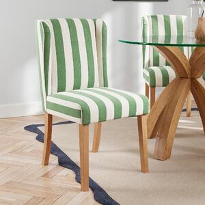 Oswald Dining Chair, Striped Print Olive