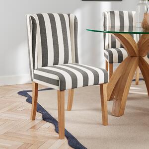 Oswald Dining Chair, Striped Print Black
