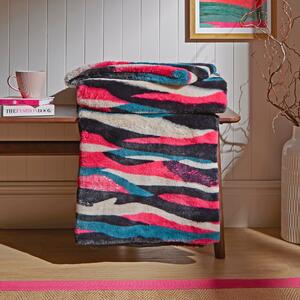 Zebra Fur Throw 130cm x 180cm Multicoloured