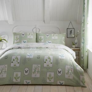 Dreams and Drapes Floral Garden Reversible Duvet Cover Pillowcase Set Green