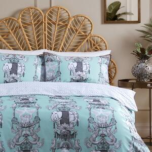 Laurence Llewelyn-Bowen Animalia 200 Thread Count Cotton Duvet Cover and Pillowcase Set Blue