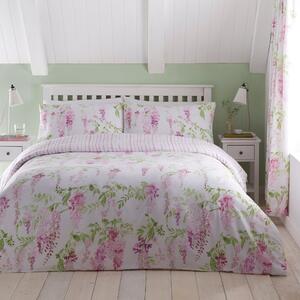 Dreams and Drapes Wisteria Duvet Cover and Pillowcase Set Pink