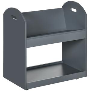 HOMCOM 2-Tier Storage Shelves, Kitchen Cart Shelf Unit with Wheels for Dining & Living Room, Home Study, Grey