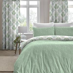 Dreams and Drapes Emily Reversible Duvet Cover and Pillowcase Set Green