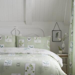 Dreams n Drapes Floral Garden Reversible Duvet Cover and Pillowcase Set Green
