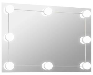 Wall Mirror with LED Lights Rectangular Glass