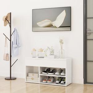 Shoe Bench High Gloss White 80x30x45 cm Engineered Wood