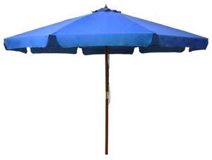 Garden Parasol with Wooden Pole 330 cm Azure