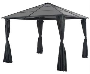 Gazebo with Curtain Aluminium 3x3 m Black