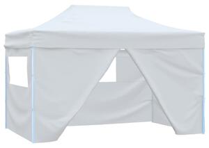 Professional Folding Party Tent with 4 Sidewalls 3x4 m Steel White