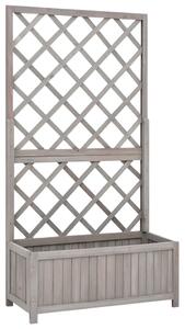 Garden Trellis Planter Grey 70x30x135 cm Solid Firwood