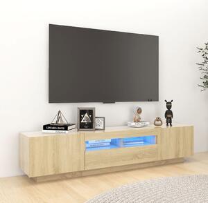 TV Cabinet with LED Lights Sonoma Oak 180x35x40 cm