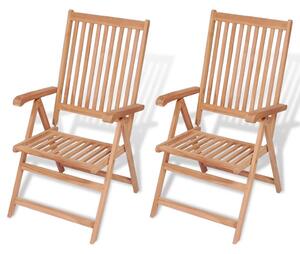 Reclining Garden Chairs 2 pcs Solid Teak Wood