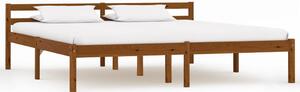 Bed Frame without Mattress Honey Brown Solid Pine Wood 160x200cm