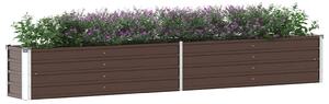 Garden Raised Bed Galvanised Steel 320x40x45 cm Brown