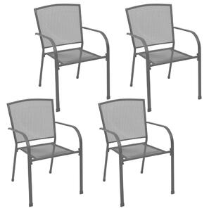 Outdoor Chairs 4 pcs Mesh Design Anthracite Steel