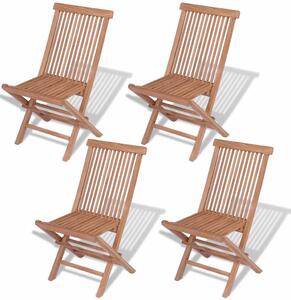 Folding Garden Chairs 4 pcs Solid Teak Wood