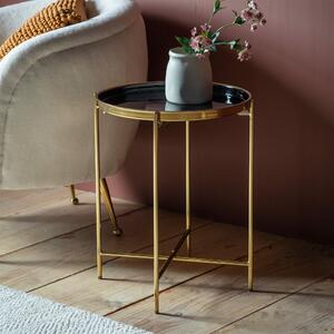 Verona Side Table, Gold and Black Gold