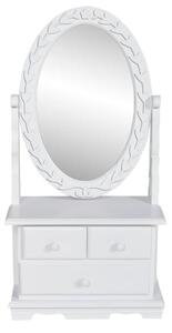 Vanity Makeup Table with Oval Swing Mirror MDF