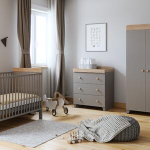 Little Acorns Classic Oak Effect 3 Piece Nursery Furniture Set