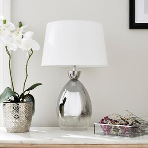 Sylvia Ribbed Glass Table Lamp Grey