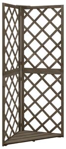 Corner Trellis Grey 50x50x145 cm Solid Fir Wood