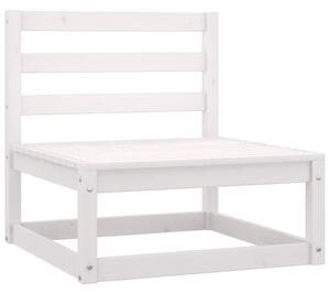 Garden Middle Sofa White Solid Wood Pine