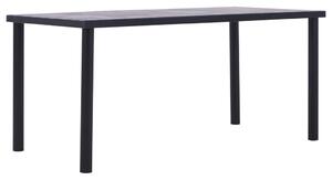 Dining Table Black and Concrete Grey 160x80x75 cm MDF