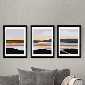 East End Prints Peaceful Calm of Evening Triptych Print Set by Ana Rut Bre MultiColoured