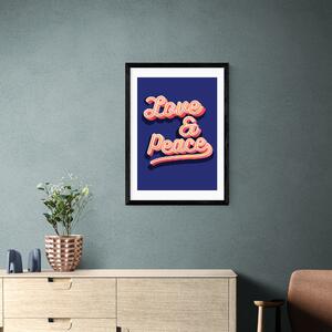 East End Prints LOVE AND PEACE Print by Show Me Mars Blue