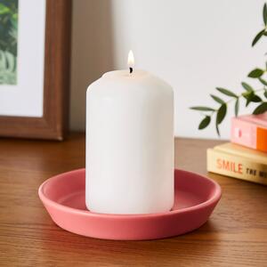 Ceramic Candle Plate Pink