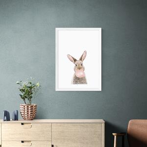 East End Prints Bubble Gum Bunny Print by Sisi and Seb Pink