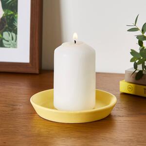 Ceramic Candle Plate Yellow