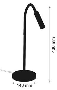 Busch Rocco LED table lamp, matt black, flex arm red