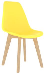 Dining Chairs 6 pcs Yellow Plastic