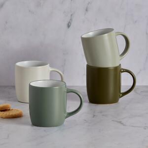 Pack of 4 Green Mugs Assorted