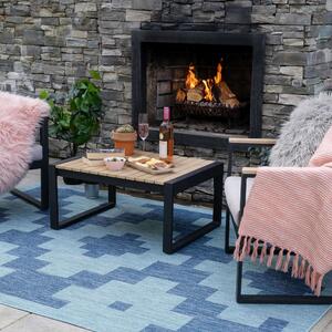 Blue Geometric Indoor Outdoor Area Rug | Decker