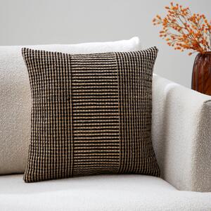 Jute and Cotton Stripe Cushion MultiColoured