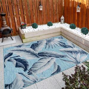 Luxury Floral Teal Indoor Outdoor Rug | Paradise