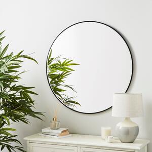 Apartment Round Wall Mirror, 75cm Black