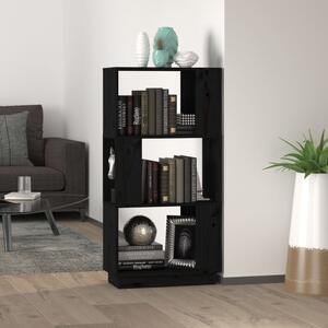 Book Cabinet/Room Divider Black 51x25x101 cm Solid Wood Pine