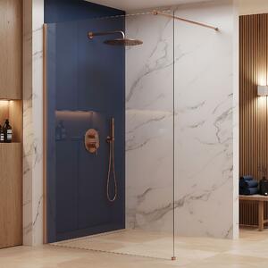 Shower screen Rea Flexi Transparent / Brush Copper 100