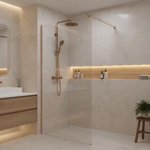 Shower screen Rea Flexi Transparent / Brush Copper 70