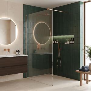 Shower screen Rea Flexi Transparent / Brush Copper 90