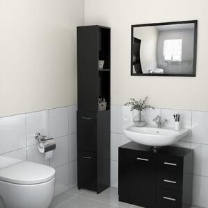 Bathroom Cabinet Black 25x26.5x170 cm Engineered Wood