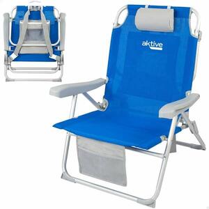 Beach Chair Aktive 55 x 66 x 86 cm Blue Grey