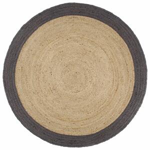 Handmade Rug Jute with Dark Grey Border 180 cm